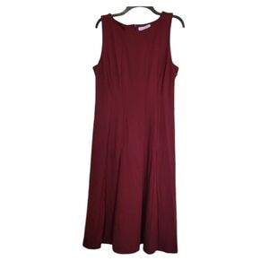 Liz Claiborne burgundy sleeveless midi dress NWT Size 12